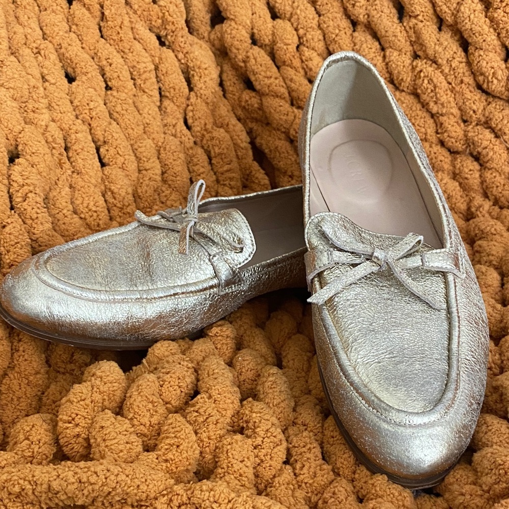 J. Crew  GOLD Metallic Loafers